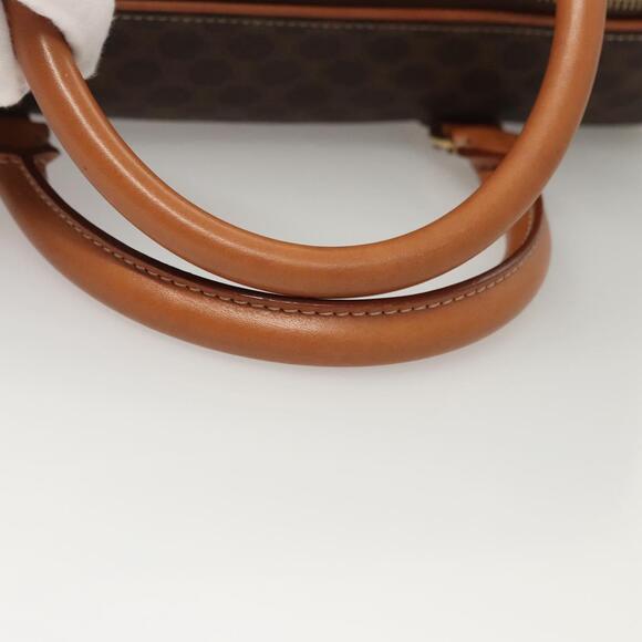 CELINE Macadam Canvas Hand Bag Pvc Leather Brown Gold - Picture 7 of 13